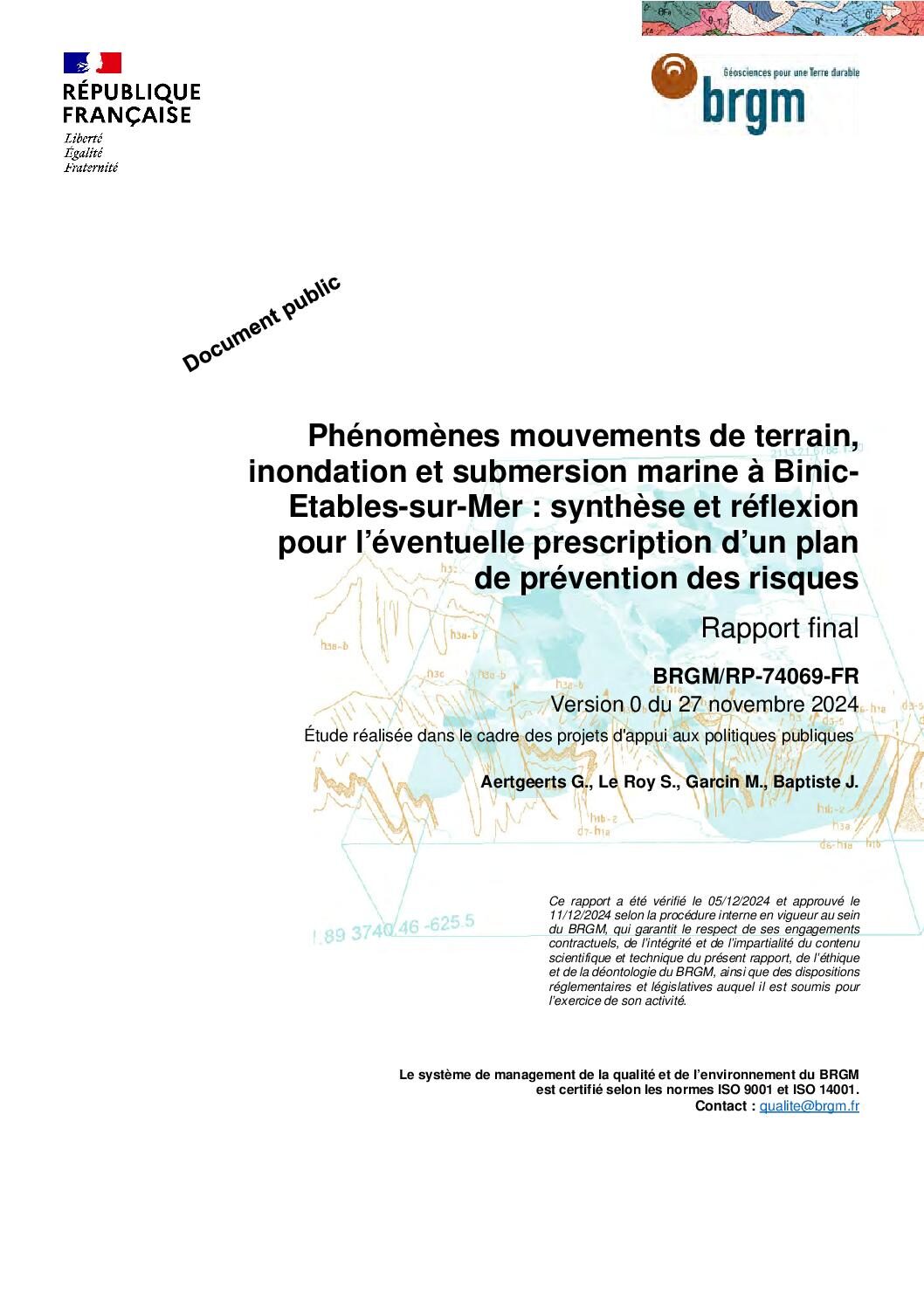 Image du document PPR – Synthèse et réflexion du BRGM