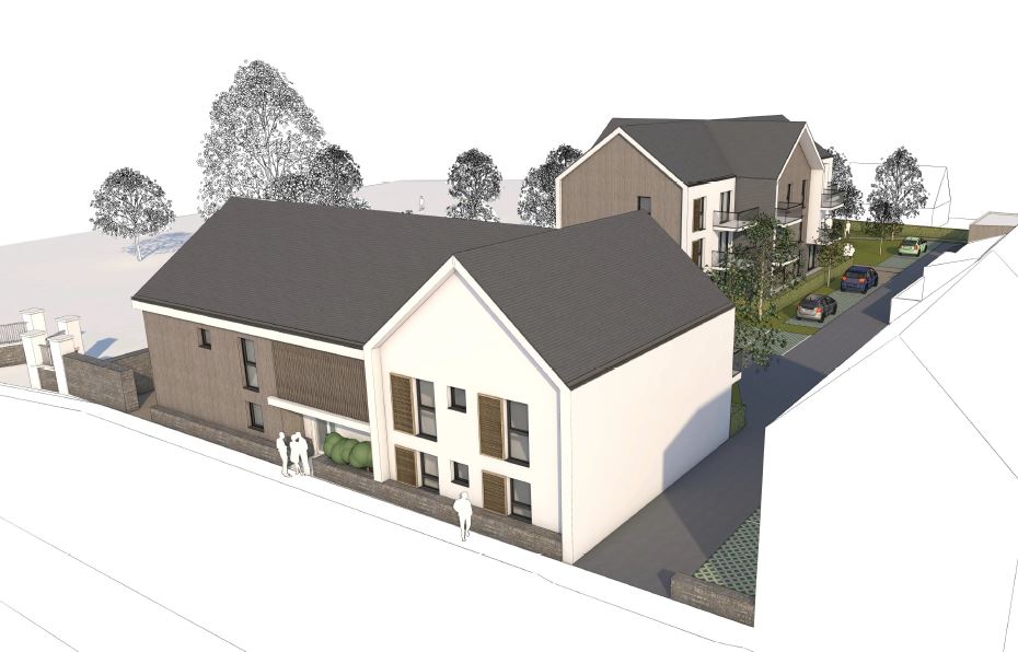 plan et image 3D de création de logements rue Paul Le Blanc à Etables sur Mer